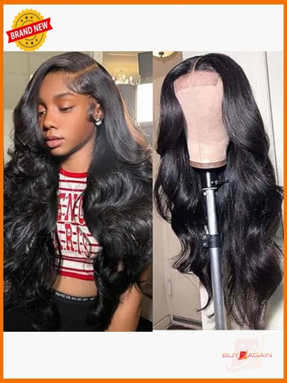 13x6 Body Wave Lace Front Wig Human Hair Pre-Plucked Glueless Full Wig 22 Inch